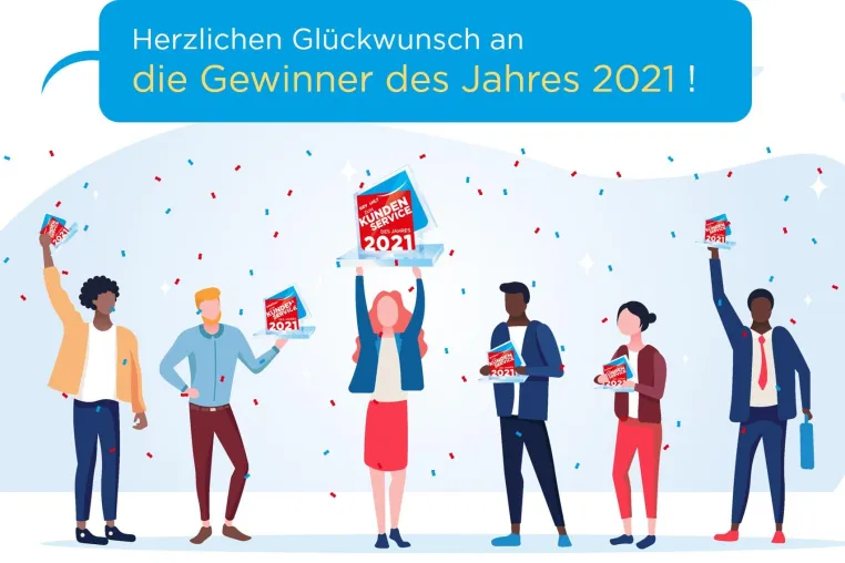 Der Wettbewerb „Gewählt zum Kundenservice des Jahres“ gibt die Preisträger bekannt Bild: Der Wettbewerb „Gewählt zum Kundenservice des Jahres“ gibt die Preisträger bekannt