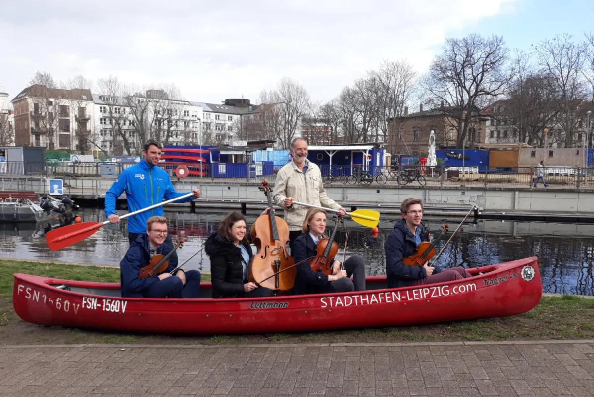 Mitwirkende in einem Boot: Gyldfeldt Quartett, J.Benzien, W.Schneider (v.l.), Foto: F.Seifert
