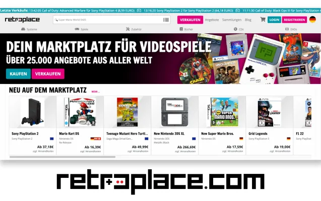 Bild: Die vielversprechende Alternative zu eBay und Co.: retroplace.com - der Marktplatz für Videospiele & Konsolen