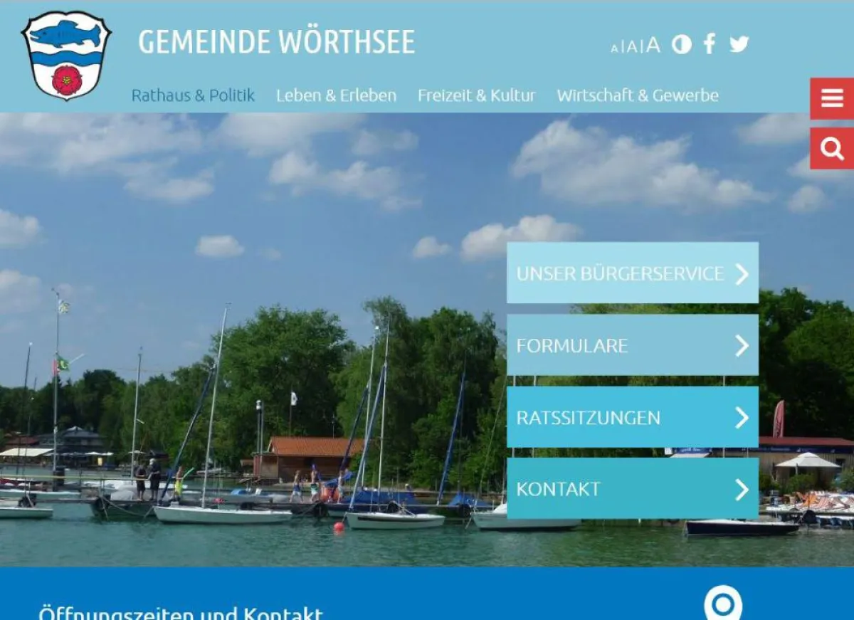 Screenshot www.gemeinde-woerthsee.de