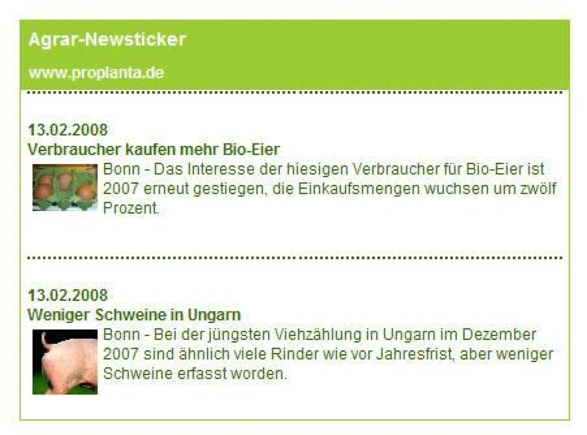 Agrar-Newsticker von Proplanta