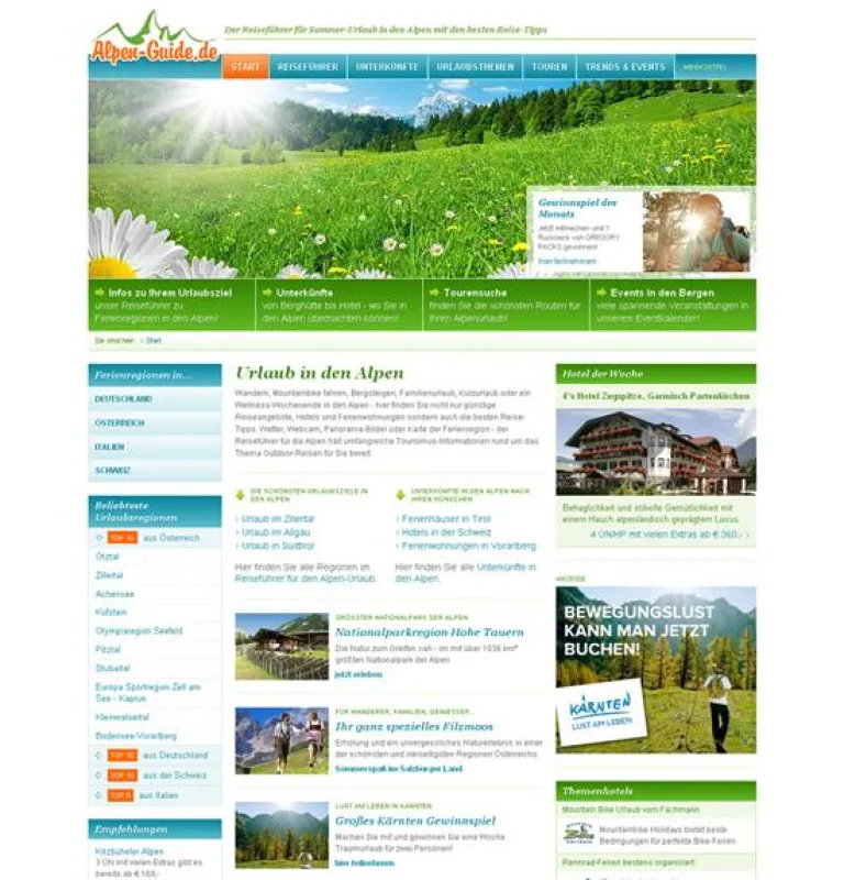 Sommerurlaub in den Alpen mit Alpen-Guide.de