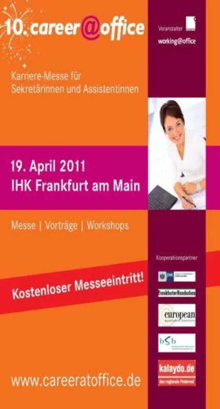 Plakat der 10. career@office in Frankfurt