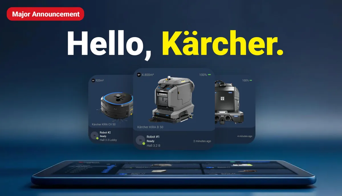 Ab sofort sind alle professionellen Reinigungsroboter der Kärcher KIRA Serie in das herstellerunabhä
