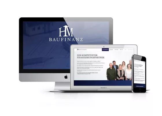 Bild: 'One-Pager' sind modern und kundenfreundlich - amadeus realisiert Internetpräsenz von H+M Baufinanz