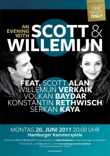 "An Evening With Scott & Willemijn" am 20. Juni 2011 in den Hamburger Kammerspielen Bild: "An Evening With Scott & Willemijn" am 20. Juni 2011 in den Hamburger Kammerspielen