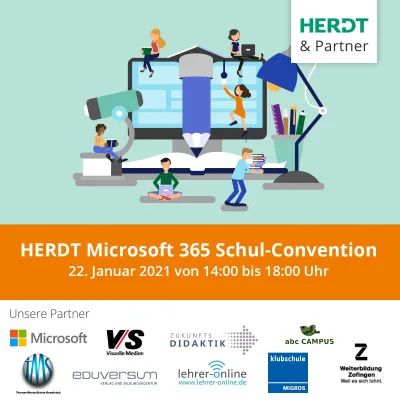 HERDT Microsoft 365 Schul-Convention. Jetzt kostenfrei anmelden! Bild: HERDT Microsoft 365 Schul-Convention. Jetzt kostenfrei anmelden!