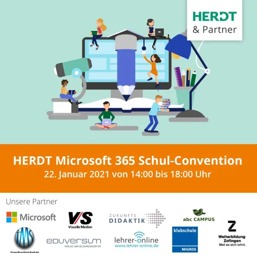HERDT Microsoft 365 Schul-Convention. Jetzt kostenfrei anmelden! Bild: HERDT Microsoft 365 Schul-Convention. Jetzt kostenfrei anmelden!