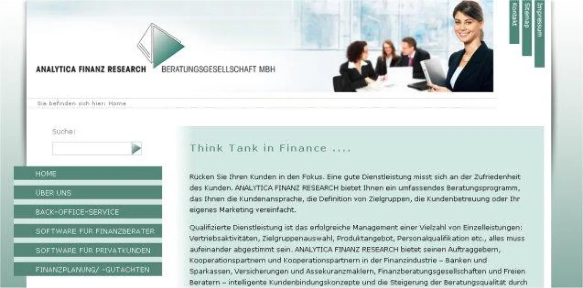 Website der Analytica Finanz Research