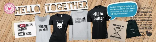 Bild: Denglisch-Shop startet – Die Dresdner Manufaktur händisch Produkte mit lustigen Denglisch-Prints
