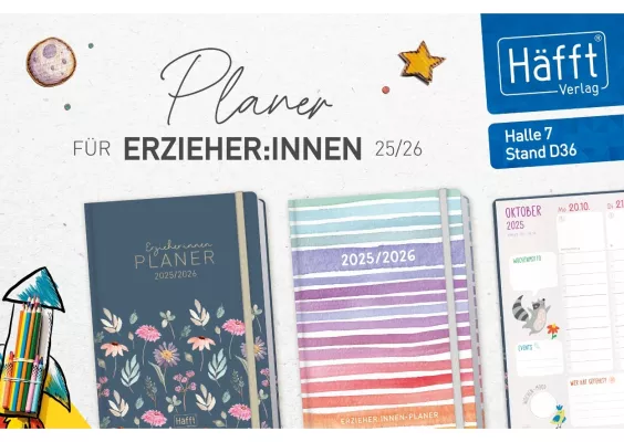 Premiere auf der didacta 2025: Häfft-Verlag präsentiert neue Planer für Erzieher:innen Bild: Premiere auf der didacta 2025: Häfft-Verlag präsentiert neue Planer für Erzieher:innen