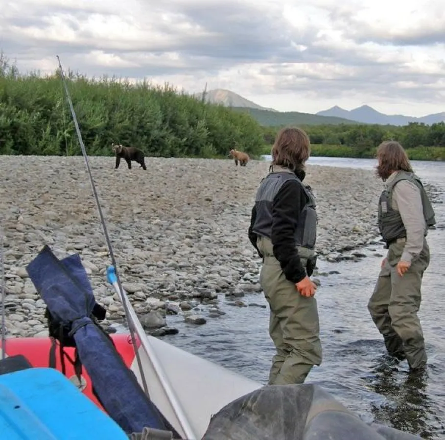 Unsere ersten Kunden treffen bei ihrer Tour auf Bären in freier Natur.