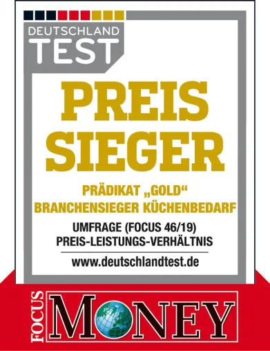 Besser geht’s nicht: Focus Money kürt Schulte-Ufer zum „Preis-Sieger 2019 – Branchensieger Küchenbedarf“ Bild: Besser geht’s nicht: Focus Money kürt Schulte-Ufer zum „Preis-Sieger 2019 – Branchensieger Küchenbedarf“
