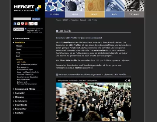 Bild: HERGET Keramik & Naturstein erweitert Produktbereich Technik um LED-Profile
