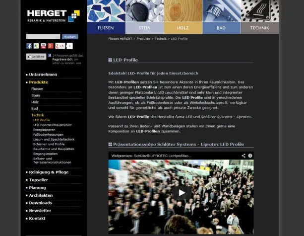 Bild: HERGET Keramik & Naturstein erweitert Produktbereich Technik um LED-Profile