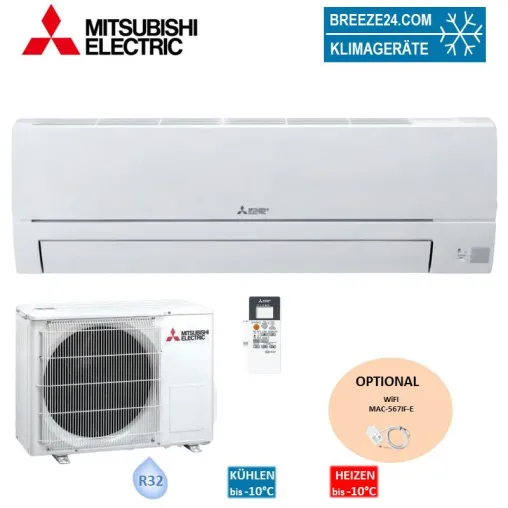 Bild: MITSUBISHI ELECTRIC Klimaanlagen Set MSZ-HR25VF Wandgerät + MUZ-HR25VF R32 2,5 KW für 1 Zimmer mit 25 m²