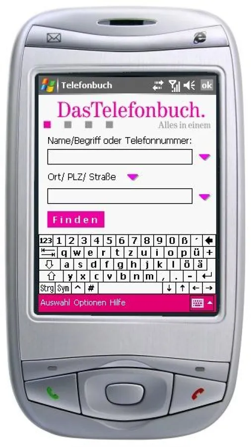 DasTelefonbuch auf dem Pocket PC