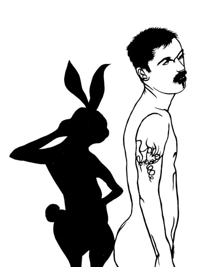 Hans Lankes, Harvey forever, Messerschnitt 2011, 48 x 38 cm