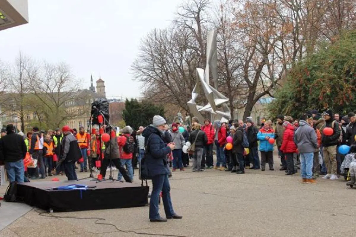 Auch die Stiftung Liebenau nahm an der Protestaktion teil.