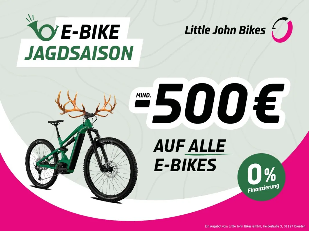 E-Bike Jagdsaison bei Little John Bikes: mind. -500 € auf alle E-Bikes (© © Little John Bikes GmbH)