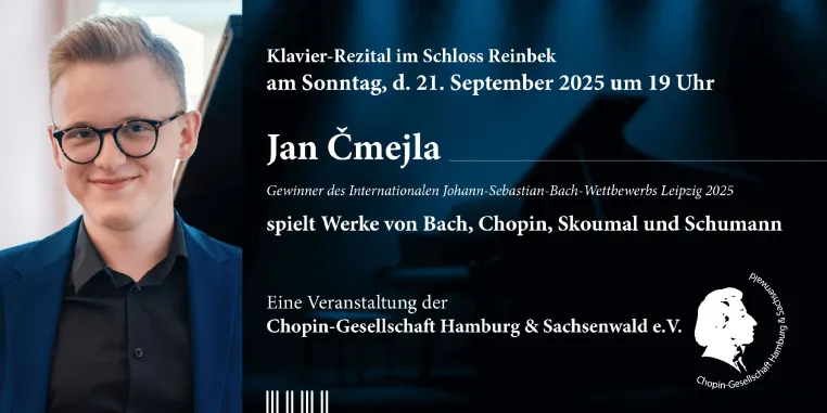Klavier-Rezital im Schloss Reinbek mit dem Gewinner des Bach-Wettbewerbs Leipzig 2025 Bild: Klavier-Rezital im Schloss Reinbek mit dem Gewinner des Bach-Wettbewerbs Leipzig 2025