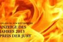 Bild: ZeitungKreativ: Wettbewerb um die "Anzeige des Jahres 2013“ entflammt