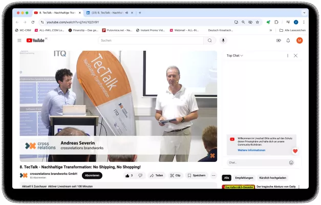 Bild: Mediacolor.TV unterstützt TecTalk mit professionellem Livestreaming auf YouTube und LinkedIn