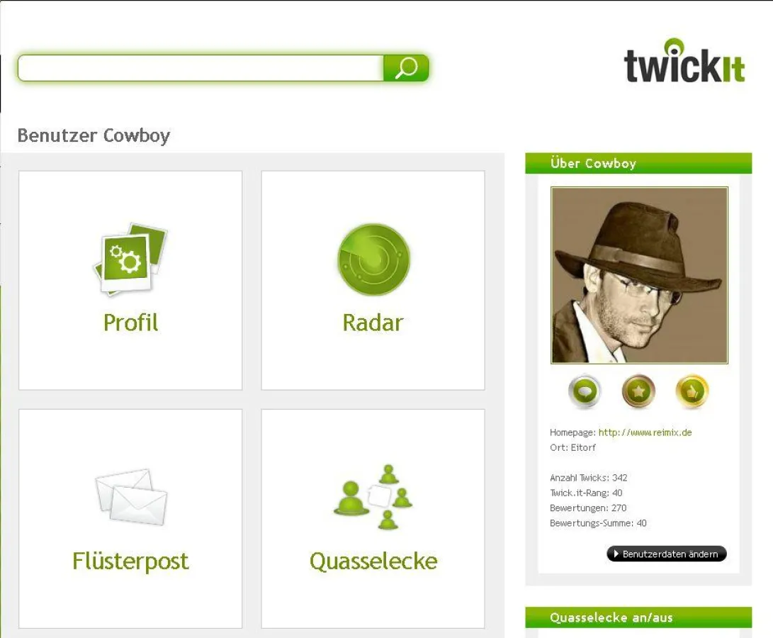 Neue Community-Funktionen auf der Benutzerseite