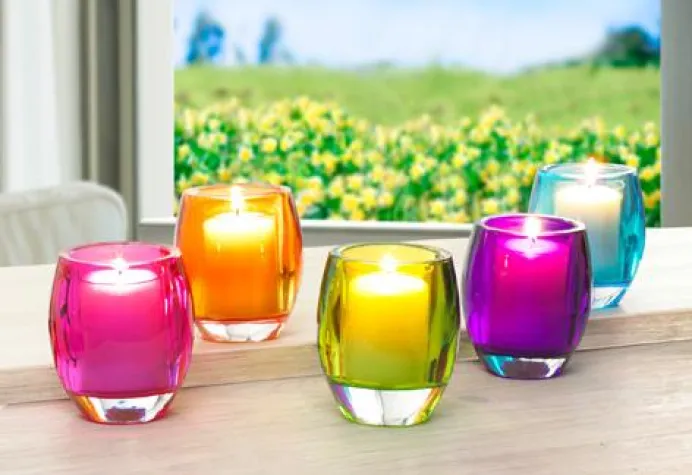 Bild: ReLight Halter Oval & ReLight Nachfüller: Nachfüllbare Glashalter in sommerlich-frischen Farben