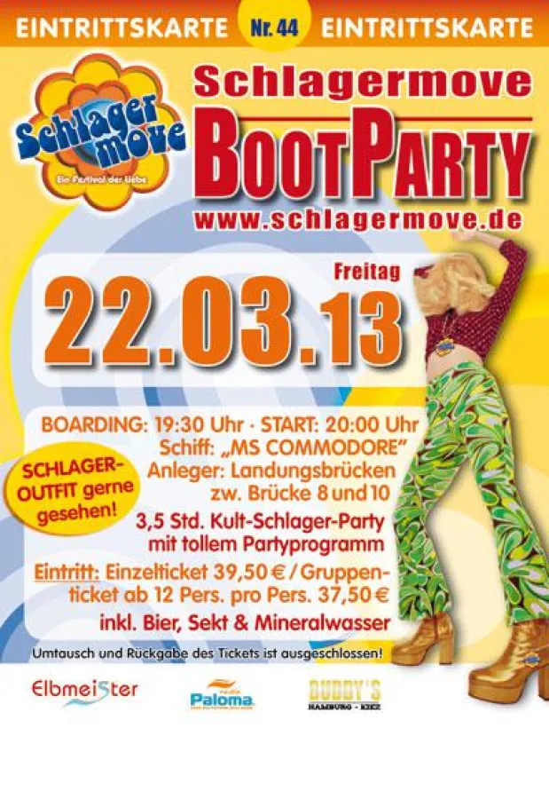 Erste Schlagermove-Bootsparty im Jahr 2013