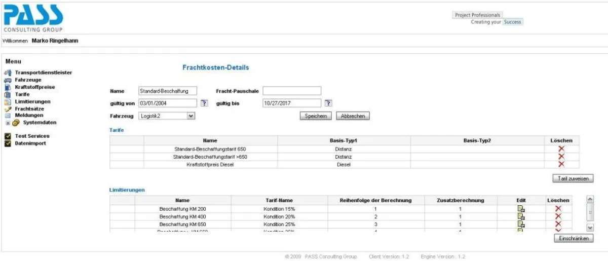 Frachtkostenberechnung mit FCE