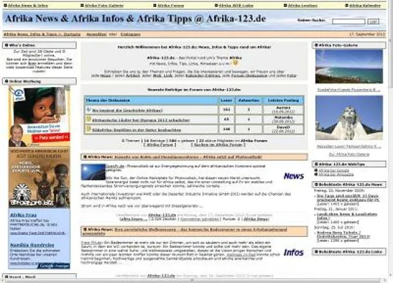 Bild: AfrikaPortal Afrika-123.de mit neuen Features online