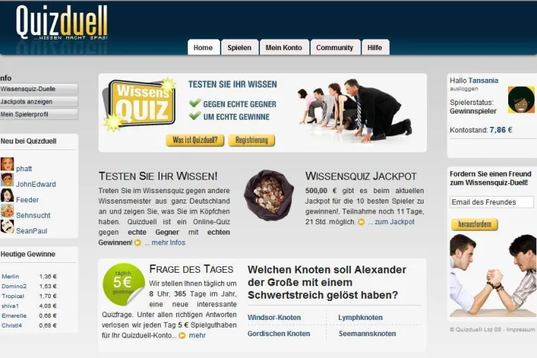 Bild: Quizduell.com - Deutschlands neue Quiz-Community