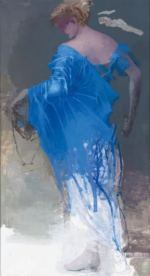Arno Rink, Judith, 2011, Öl auf Leinwand, 180 x 100 cm