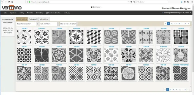 Fußböden aus Zementfliesen individuell zusammenstellen - mit dem neuen Zementfliesen-Designer von VENTANO Bild: Fußböden aus Zementfliesen individuell zusammenstellen - mit dem neuen Zementfliesen-Designer von VENTANO