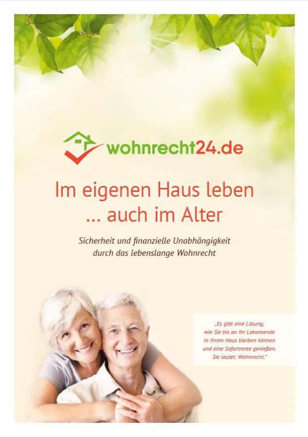 Die kostenlose Broschüre von Wohnrecht24 informiert über das sichere Wohnen im Alter.