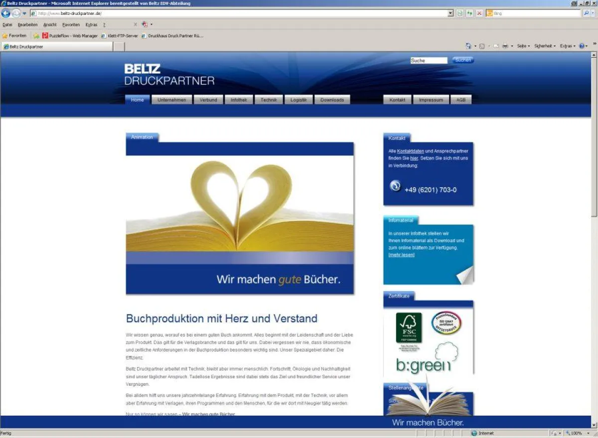 Die neue Internet-Präsenz von Beltz Druckpartner