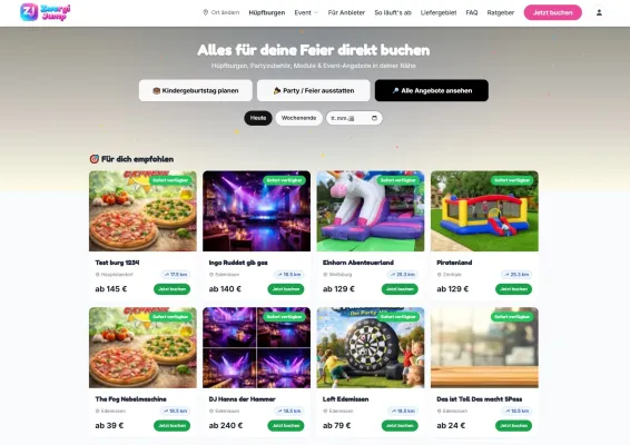 Bild: ZwergiJump bringt Hüpfburgen und Eventmodule regional online buchbar