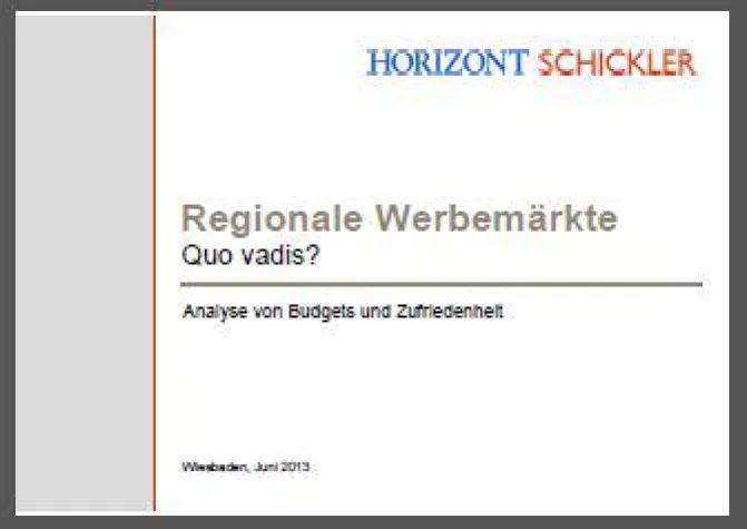 Regionale Werbemärkte: Stabile Budgets, Print verliert Anteile Bild: Regionale Werbemärkte: Stabile Budgets, Print verliert Anteile