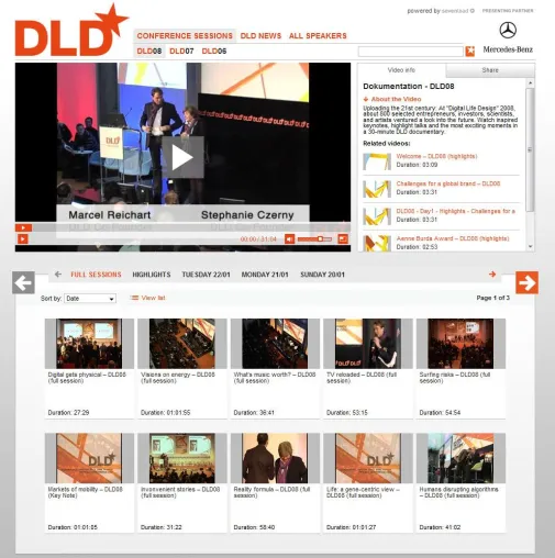 sevenload ist Medienpartner der DLD 2009 in München Bild: sevenload ist Medienpartner der DLD 2009 in München