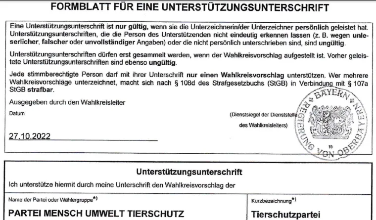 Bild: Kleine Parteien sammeln Unterstützungsunterschriften