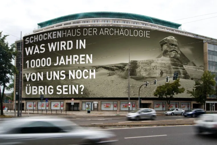 Bild: Kunst im Riesenformat - Zukünftiges Haus der Archäologie in Chemnitz wird zum Kunstevent