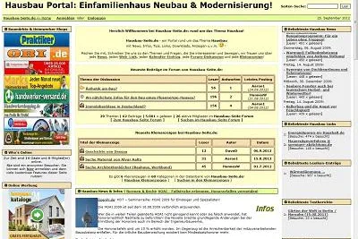 Bild: Neu: Kleinanzeigenmarkt auf Hausbau-Seite.de