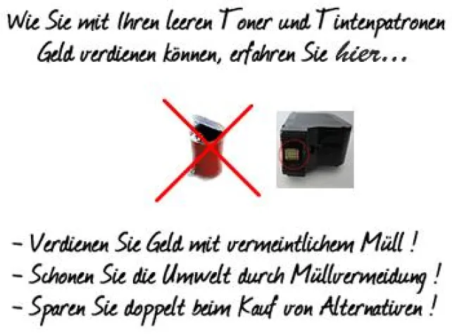 Wer leere Druckerpatronen und Toner wegwirft verschwendet Ressourcen Bild: Wer leere Druckerpatronen und Toner wegwirft verschwendet Ressourcen