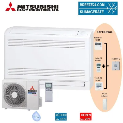 Bild: MITSUBISHI Klimaanlagen Set SRF 50 ZMX-W Truhengerät + SRC 50 ZSX-W R32 5,5 KW für 1 Zimmer mit 50 m ²