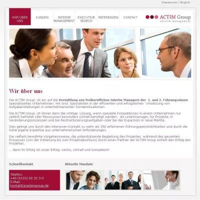 Bild: WACON realisiert Website der ACTIM Group aus Frankfurt am Main