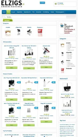 eZigaretten-Online-Shop ELZIGS.de erstrahlt in neuem Glanz. Bild: eZigaretten-Online-Shop ELZIGS.de erstrahlt in neuem Glanz.
