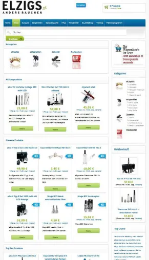 eZigaretten-Online-Shop ELZIGS.de erstrahlt in neuem Glanz. Bild: eZigaretten-Online-Shop ELZIGS.de erstrahlt in neuem Glanz.