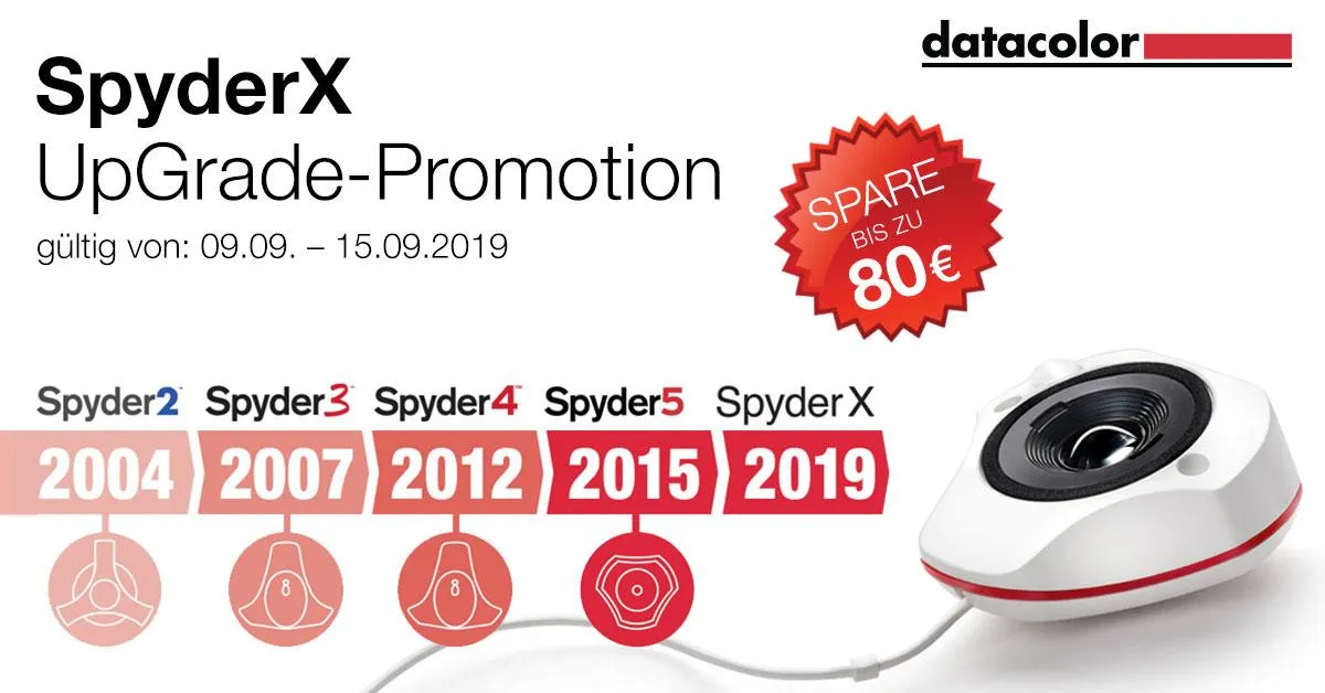 Datacolor SpyderX UpGrade-Promotion - bis zu 80 Euro sparen