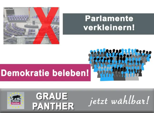 Bild: Graue Panther - Parlamente verkleinern und Demokratie beleben